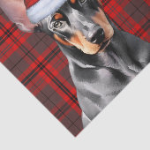 Red Holiday Plaid Doberman Pinscher Christmas 薄葉紙 (詳細)