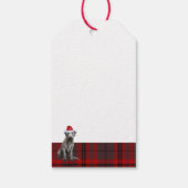 Red Holiday Plaid Irish Wolfhound Dog Christmas ギフトタグ (裏面)