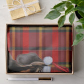 Red Holiday Plaid Smooth Coat Dachshund Christmas 薄葉紙 (ギフト)