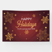 Red Holidays Christmas party backdrop 横断幕 (横)
