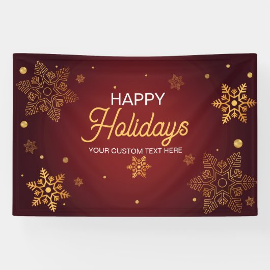 Red Holidays Christmas party backdrop  横断幕 (横)