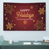 Red Holidays Christmas party backdrop  横断幕 (トレードショー)