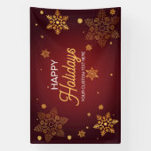 Red Holidays Christmas party backdrop  横断幕 (縦)