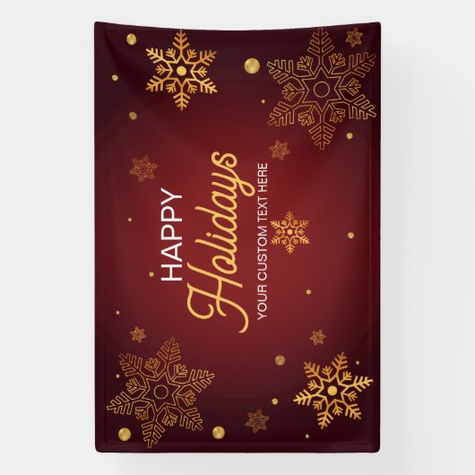 Red Holidays Christmas party backdrop 横断幕 (縦)