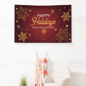Red Holidays Christmas party backdrop  横断幕 (インサイチュ)