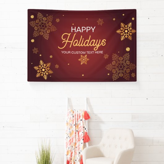 Red Holidays Christmas party backdrop 横断幕 (インサイチュ)