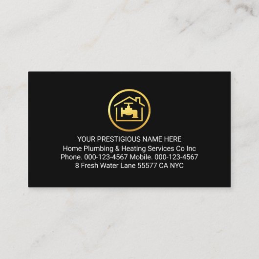 Red Home Plumbing Pipe System Plumber Repair 名刺 (裏面)