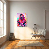 Red Hoodie JK アートパネル Art Panel｜寿司娘 GenerativeAI キャンバスプリント