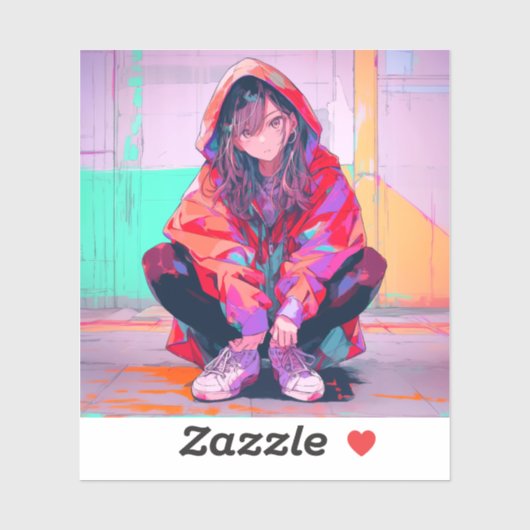 Red Hoodie JK シール seal｜寿司娘 GenerativeAI (シート)