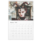 Red Horns, Black Hearts - Gothic Style Calendar カレンダー (2月 2027)