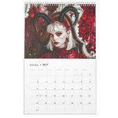 Red Horns, Black Hearts - Gothic Style Calendar カレンダー (1月 2027)