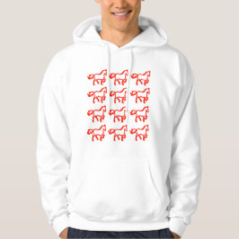 Red Horse Pattern – Zodiac Horse Outline Design パーカ
