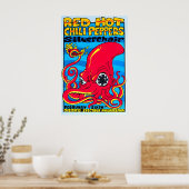 Red Hot Chili Peppers Poster Psychedelic Squid Art ポスター (キッチン)