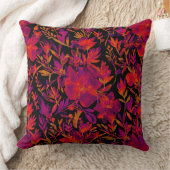 Red hot floral pattern クッション (ブランケット)