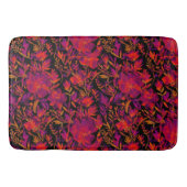 Red hot floral pattern バスマット (正面)