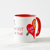 Red HOT for You Blue-Eyes Girl Valentine's Day マグカップ (正面右)