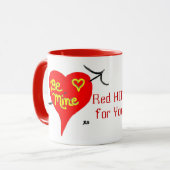 Red HOT for You Blue-Eyes Girl Valentine's Day マグカップ (正面左)