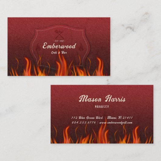 Red Hot Grill Business Card 名刺 (正面/裏面)