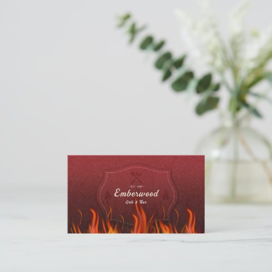 Red Hot Grill Business Card 名刺 (スタンド正面)