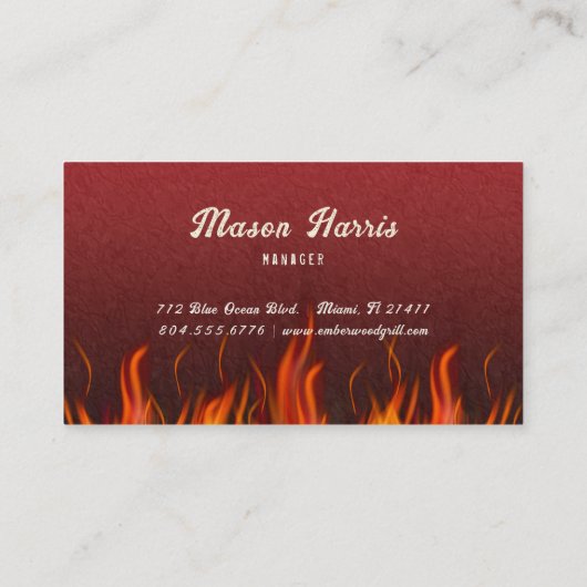 Red Hot Grill Business Card 名刺 (裏面)