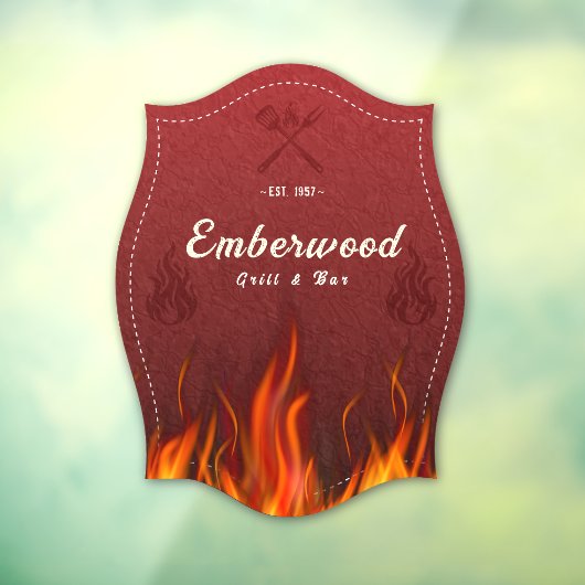 Red Hot Grill Window Cling ウィンドウサイン (シート3)