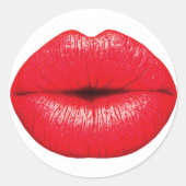 Red Hot lips kss stickers ラウンドシール (正面)