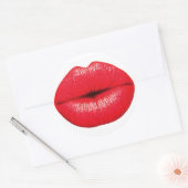 Red Hot lips kss stickers ラウンドシール (封筒)