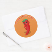 Red Hot Pepper Diva Editable Text ラウンドシール (封筒)