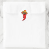 Red Hot Pepper Diva Mexican Sombrero ラウンドシール (バッグ)