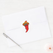 Red Hot Pepper Diva Mexican Sombrero ラウンドシール (封筒)