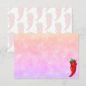 Red Hot Pepper Diva Watercolor Custom Blank ノートカード (正面/裏面)