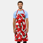 Red Hot Peppers Spicy  エプロン (着用した状態)