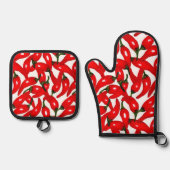 Red Hot Peppers Spicy  鍋つかみ&鍋敷きセット (正面)