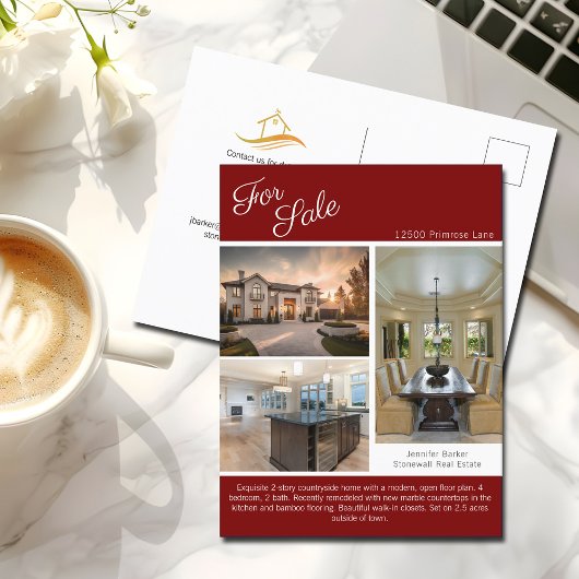 Red House For Sale Real Estate Listing ポストカード