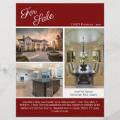 Red House For Sale Real Estate Listing 2 Sided チラシ (正面)
