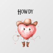 Red Howdy Cowgirl Heart  ウィンドウサイン (シート)