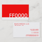 red html color code FF0000 名刺 (正面/裏面)