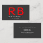 Red Huge Letters Monogram Managerの名刺 名刺 (正面/裏面)