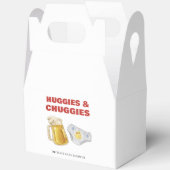 Red Huggies Chuggies Beer Diaper Boy Baby Shower  フェイバーボックス (見開き)