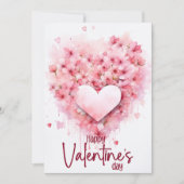 Red hydrangea heart Happy Valentines Day シーズンカード (正面)