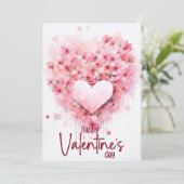 Red hydrangea heart Happy Valentines Day シーズンカード (スタンド正面)