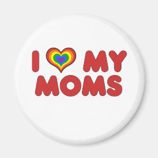 Red I Love My Moms Magnet マグネット
