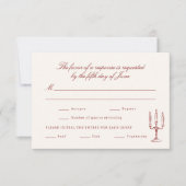 Red Illustrated Whimsical Wedding 出欠カード (正面)