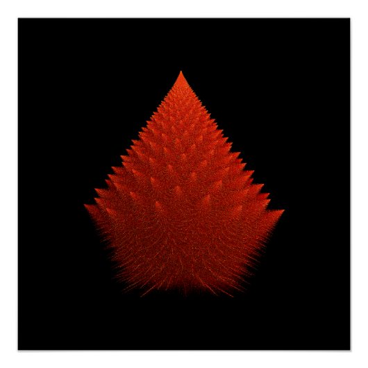 Red Incendia Script Fractal ポスター (正面)