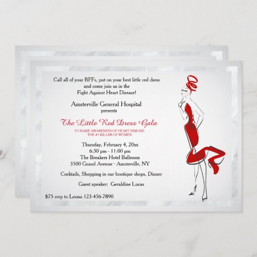 Red Invitation女性 招待状 (正面/裏面)