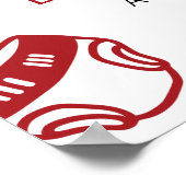 Red Italian Cute Ciao Bambina Baby Shower Welcome ポスター (角)