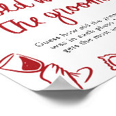 Red Italian Hand Drawn Guess How Old The Groom ポスター (角)