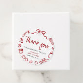 Red Italian Hand Drawn Pizza Baby Shower Thank you フェイバータグ (インサイチュ)