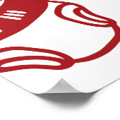 Red Italian Pizza Ciao Bambina Baby Shower Welcome ポスター (角)