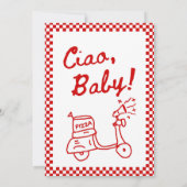 Red Italian Special Delivery Baby Invitation 招待状 (裏面)